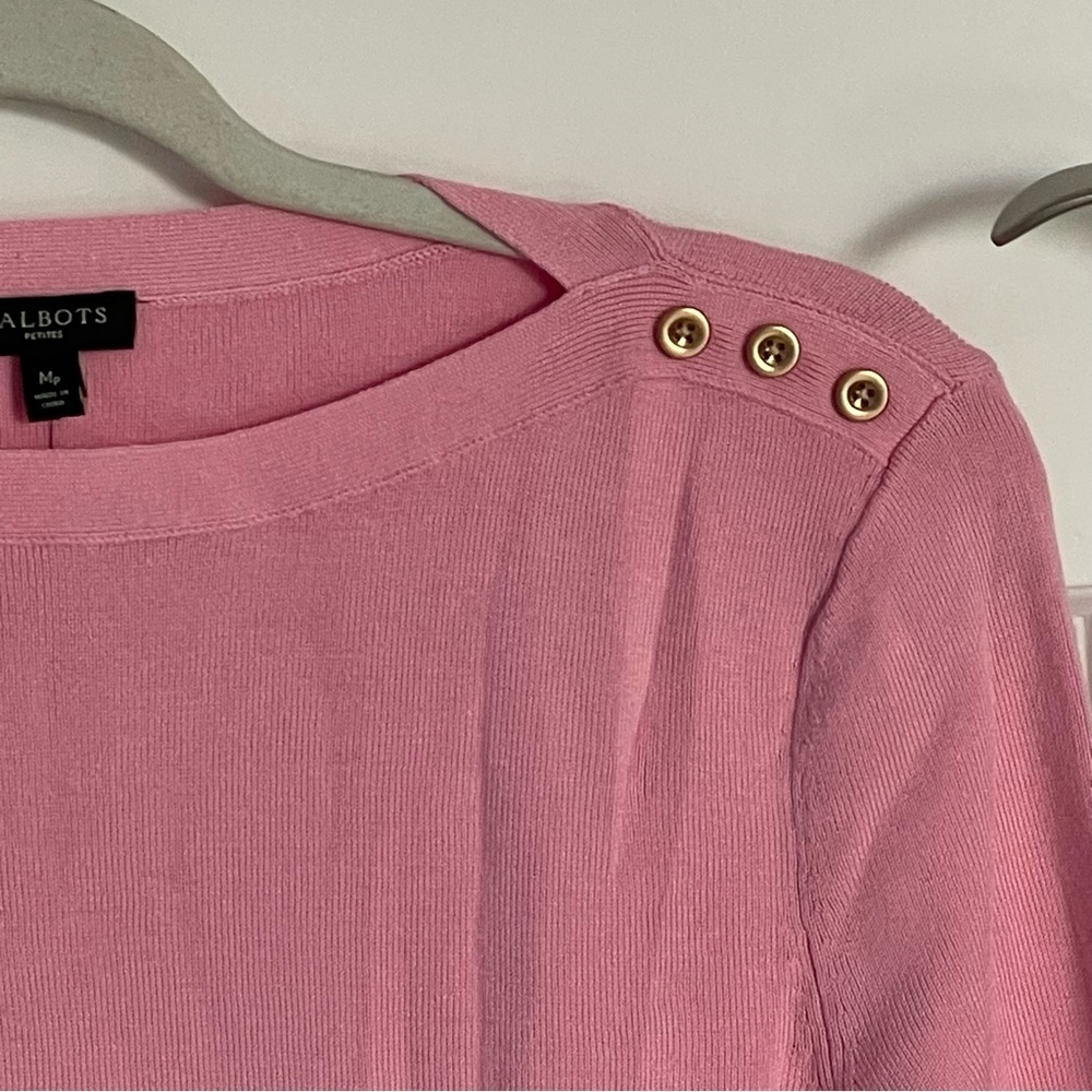 Talbots Button-Shoulder Sweater - Picture 4 of 10